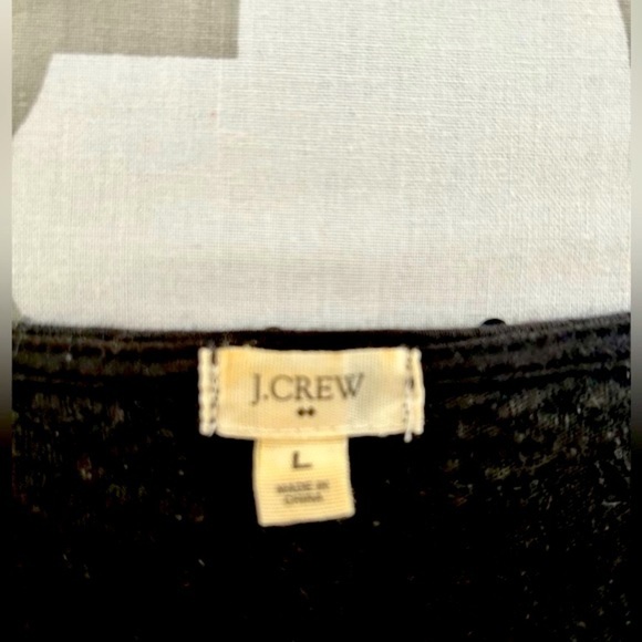 J.Crew Factory Top Black Sequin Short Sleeve Tee Sparkle Glitter size Large - Picture 14 of 16